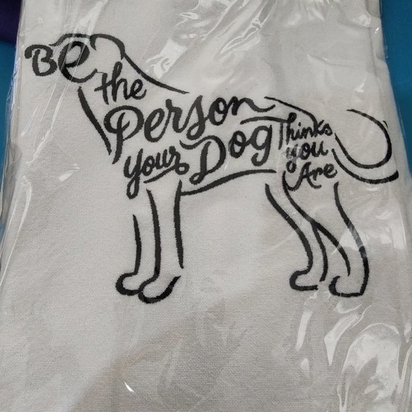 Embroidered Set of 2 kitchen Towels.  Be the person your dog thinks you are!!! - Picture 1 of 2